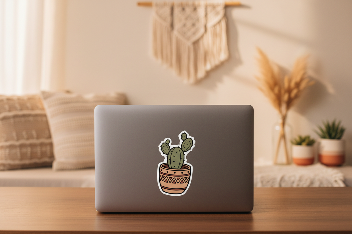 Cactus in Pot Die-Cut Sticker